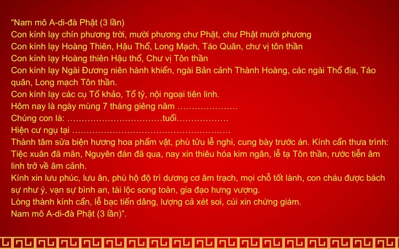 Văn Khấn Khai Hạ Ngày Mùng 7 Tháng Giêng: Nghi Thức & Bài Khấn Chuẩn (2024)